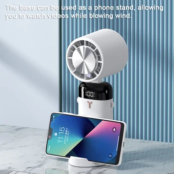 Açık Taşınabilir Soğutma Fanı Katlanır El Soğutma Fanı USB Şarj Edilebilir telefon tutucu İle Ofis Kamp Balıkçılık İçin