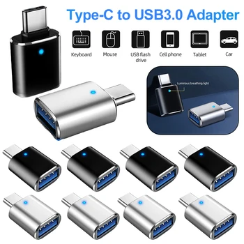 Tip-C USB3. 0 Dönüştürücü LED Göstergesi Tip-C USB OTG Adaptör Konnektörü 3A Hızlı Şarj 5Gbps Veri Transferi