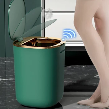 Akıllı çöp tenekesi Akıllı Sensör Fotoselli Otomatik Mutfak Banyo Tuvalet çöp tenekesi Su Geçirmez Koku geçirmez Çöp Sepeti