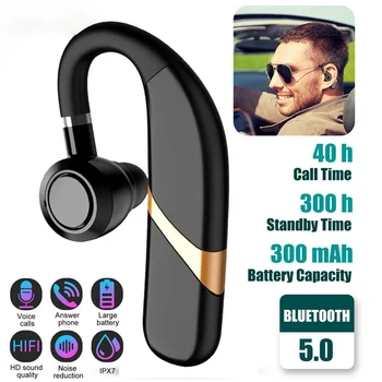 Handsfree İş Bluetooth-V5. 0 Kulaklık Kablosuz Su Geçirmez Spor Kulaklık mikrofonlu kulaklık Ses Kontrolü iPhone Xiaomi İçin