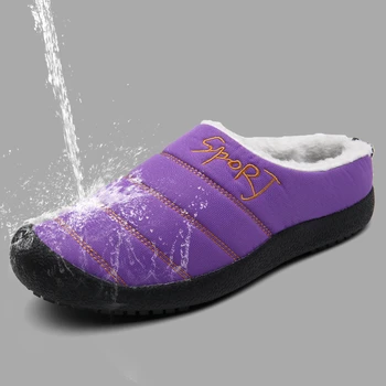 Erkek ayakkabısı Yeni Terlik Erkekler ve Kadınlar için Sıcak Kapalı Ayakkabı Su Geçirmez kaymaz Ev Terlik Artı Boyutu kışlık terlik Erkekler için