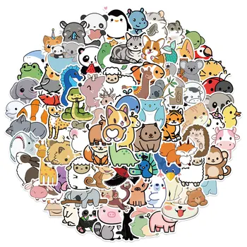 30/50/100 ADET Karışık Sevimli Hayvan Kırtasiye Çıkartmalar Çocuklar Kawaii Karikatür Panda Kuş Maymun Corgi Kedi Köpek Tavşan Hayvanlar PVC Çıkartmaları