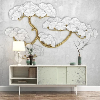 Özel Fotoğraf Duvar Kağıtları Beyaz Çiçek 3D Kabartma Duvar Oturma Odası Yatak Odası Kanepe TV Arka Plan Duvar Ev Dekor Papel De Parede 3D