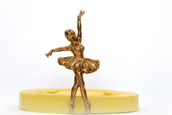 3D Dans Eden kız Kek silikon kalıplar gıda güvenli dekoratif kek kalıbı düğün dekorasyon kalıpları fondan kek kalıbı