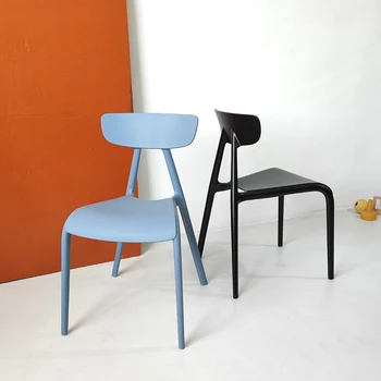 Sandalye Moda 2 adet İskandinav Tasarımcı Eğlence yemek sandalyeleri Açık Basit Sandalye Arkalığı ile Süt Çay Dükkanı Yaratıcı Plastik