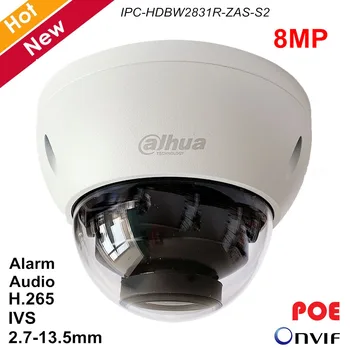 Dahua 8MP IP Kamera POE Ses Açık Video Gözetim 4K Kamera IR 40m H. 265 2.7-13.5 mm IVS H. 265 IPC-HDBW2831R-ZAS-S2
