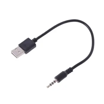 USB Erkek 3.5 mm Ses Stereo Kulaklık Jakı Fiş Kablosu MP3 MP4 Siyah Sıcak
