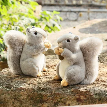 20 cm Sevimli Sincap peluş oyuncaklar Doldurulmuş Hayvanlar Peluş Gerçekçi Hamster Bebek Yumuşak Kürk Sincap Peluş Çocuklar noel hediyesi