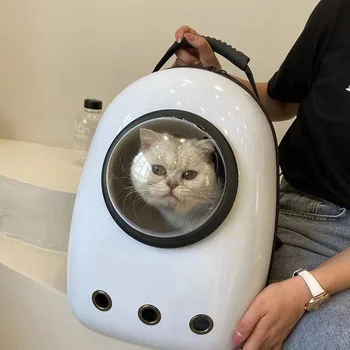 Kedi Sırt Çantası taşıma torbaları Nefes Taşıma Çantası Köpek Seyahat Uzay Kapsülü Büyük Kapasiteli Taşınabilir Açık Pet Taşıma Çantası