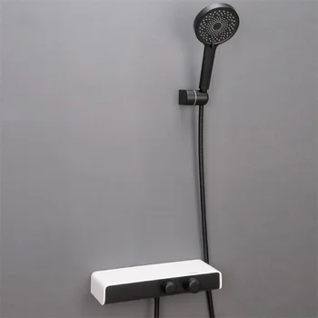 Banyo Duş Sistemi Musluk Seti Mat Siyah Banyo Musluk Sıcak Soğuk duş başlığı Kafa Ev Termostatik Duş Musluk MC