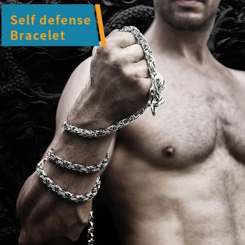 Yeni Kendini Savunma Kişisel koruyucu kırbaç Kendini savunma Bilezik Metal Mücadele koruma boksör olarak kullanılabilir