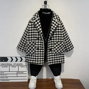 Sonbahar ve Kış Erkek Rüzgarlık Ceket Yeni Bebek Moda Kumaş Ceket çocuk Pamuk Klip Kalınlaşmış Orta uzunlukta Ceket