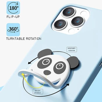 Yaratıcı Panda Parmak Yüzük Tutucu İphone 13 14 360 Rotasyon Ayarlanabilir telefon Standı Tutucu Xiaomi Suporte Para Celular
