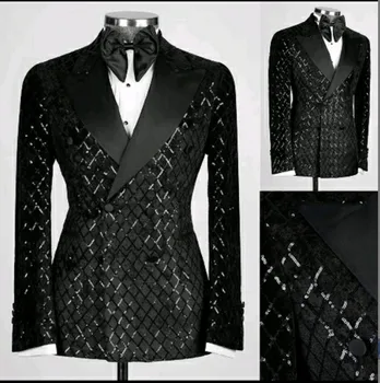 Özelleştirmek Kruvaze Düğün Smokin Erkek Takım Elbise İki Adet Resmi İş MensJacket Blazer (Ceket + Pantolon + Kravat) d301