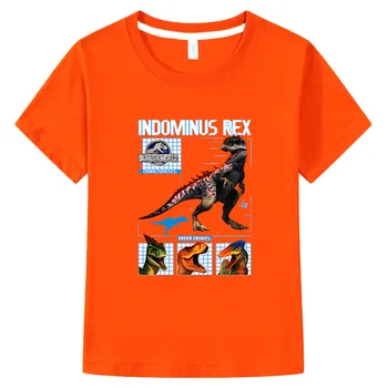 Jurassic Dünya Indominus Rex Yaz Çocuk T-Shirt Pamuk Erkek Kız Kısa Kollu T Shirt Casual erkek Çocuk Giyim çocuk giysileri