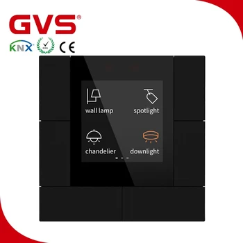 Fabrika Fiyat K-bus GVS KNX Tuya Akıllı Termostat Paneli HVAC Çok fonksiyonlu Panel LCD 55mm KNX Güvenli KNX Termostat