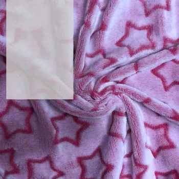 2020 çift taraflı flanel kumaş yıldız baskı peluş kumaş ev tekstili kazak oyuncak 1 Metre