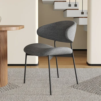 İtalyan tarzı ışık lüks yemek sandalyeleri Modern İskandinav Minimalist tasarımcılar arkalığı sandalyeler kumaş tabureler High-end sandalyeler