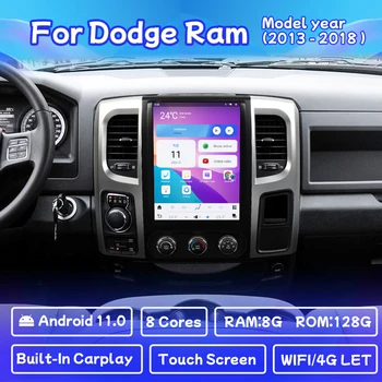 Android 11 Kafa Ünitesi Dodge Ram 2013-2018 İçin Araba Stereo Radyo Multimedya Oynatıcı GPS Navigasyon Carplay 4g WİFİ Dokunmatik Ekran