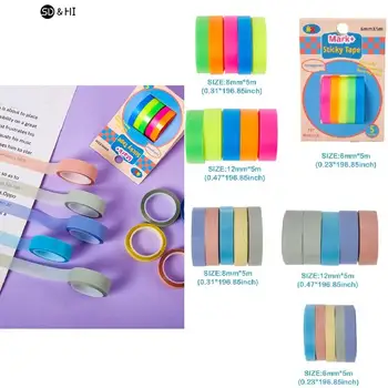 5 Rolls / set 5 Renkler Yapışkan Not Şeffaf Floresan Sekmeler Bayrakları Çıkartmalar Kırtasiye Çocuk Hediye Okul Ofis Malzemeleri