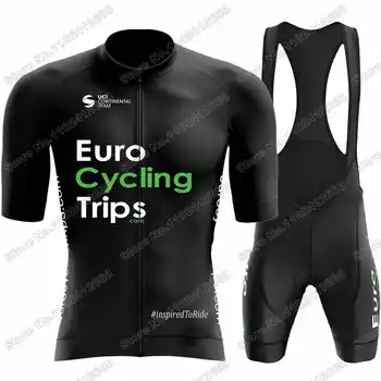 2023 EuroCyclingTrips Takım Bisiklet Jersey Seti Erkekler Bisiklet Giyim Erkekler Yol Bisikleti Gömlek Takım Elbise Bisiklet Önlüğü Şort MTB Maillot