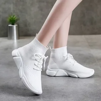 Kadın Botları 2023 Platform Çizmeler Sonbahar Kış Ayakkabı Üzerinde Kayma platform ayakkabılar Kadın yarım çizmeler Beyaz Topuklu Kısa Botas Mujer