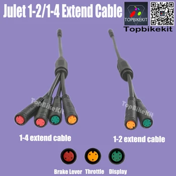 Ebike Julet 1T4 1-4 Uzatma Kablosu / 1T2 1-2 Uzatma Kablosu Gaz Fren Ekran 1.4 Metre veya 60cm Uzunluk Ebike Aksesuarları