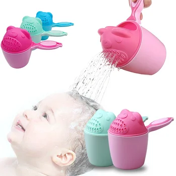 Sevimli Karikatür Bebek Banyo Kapakları Yürümeye Başlayan Şampuan Kupası Çocuk Banyo Bailer Bebek Duş Kaşık Çocuk Yıkama Saç Fincan Çocuk Banyo Aracı