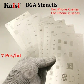 7 adet / grup kaisi IC Çip BGA Reballing Stencil Kitleri Lehim Şablon iPhone X MAX XR 11 11promax lehim onarım
