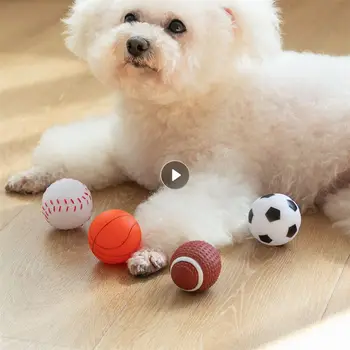 Pet İnteraktif Oyuncaklar Basketbol Futbol Rugby Tenis Lateks Atma Bite Dayanıklı Ses Kabartma Köpek Oyuncak Pet Köpek Aksesuarları