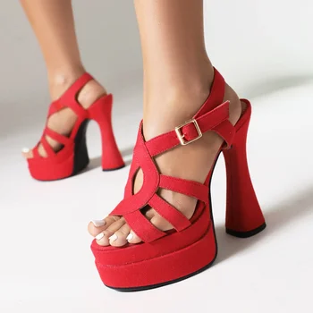 2023 yeni Kadın sandalet artı boyutu 22-27cm denim üst yüksek topuklu Gladyatör sandalet kadın yaz ayakkabı Avrupa ve Amerika