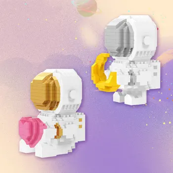 Yeni ABS küçük parçacık yapı blok oyuncaklar çocuk bilim ve eğitim hediye aşk astronot süs eğitici oyuncaklar ud14