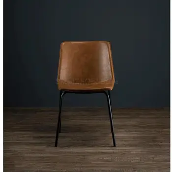 Nordic ışık lüks yemek sandalyesi rahat retro restoran ev arkalığı sandalye basit masa tabure Amerikan eğlence deri