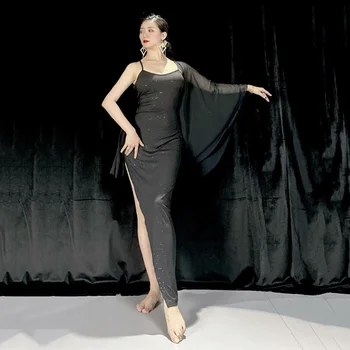 Oryantal Oryantal Dans Ana Tarzı Sızdıran Geri Elbise Siyah Seksi Elbise Sutyen İle Oryantal Dans Performansı Elbise 2023 Seksi Elbise
