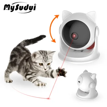 Aktivite Teaser Kedi Oyuncak Otomatik İnteraktif Yavru Lazer Oyuncak USB Şarj Akıllı Kediler için Aktif Eğlenceli Oyun Aksesuarları Elektrikli
