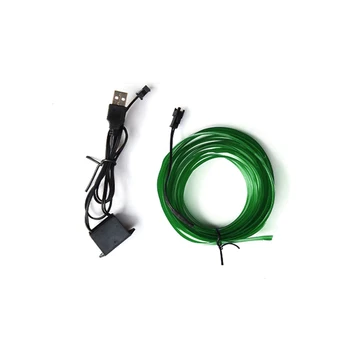 Araç içi atmosfer ışığı USB araç soğuk ışık kırma hattı olmadan LED modifikasyon atmosfer ışığı (yeşil)