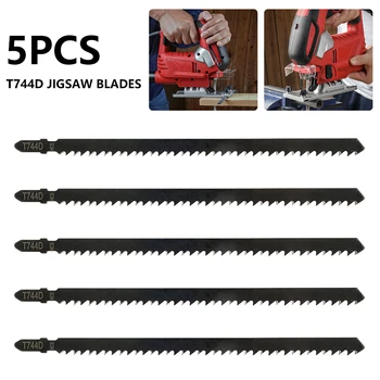 5 Adet Yapboz Bıçakları HCS T744D Jig Testere Bıçakları Hızlı Kesim İçin Düz Kesme T-Shank Jigsaw Bıçak Ahşap Plastik Hızlı Kesme