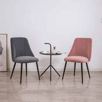Modern yemek sandalyesi döşemeli sandalye oturma odasını vurguluyor omuzsuz basit yan sandalye tasarımı metal sandalye