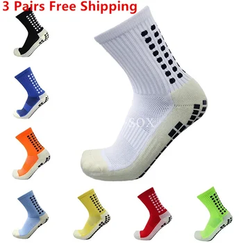 3 Pairs varis çorabı futbolcu çorapları Orta tüp spor çorapları Dağıtım Anti Kayma futbol çorapları Calcetines bisiklet Çorap Spor