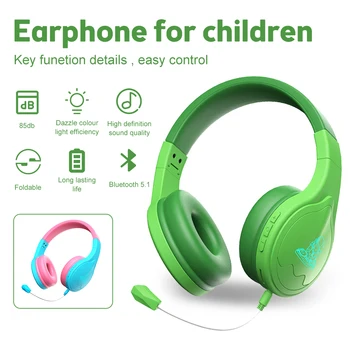 Bluetooth kablosuz kulaklıklar katlanabilir tepegöz kulaklıklar gürültü iptal kablosuz Bluetooth kulaklık renkli ışık Mic ile