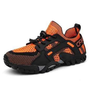 Yaz nefes yürüyüş ayakkabıları erkekler için sneakers Hafif açık spor ayakkabılar Eğlence kamp trekking ayakkabıları Unisex için