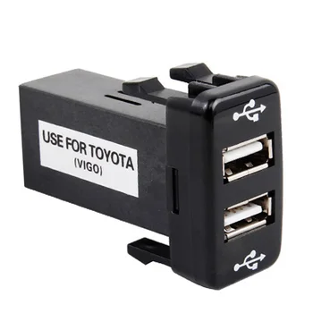 Toyota VIGO için 2.1 A Çift USB Soket Şarj Cihazı ön panel tutucu Telefon Girişi