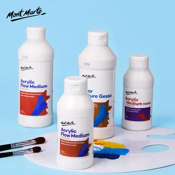 Mont Marte Premium Akrilik Boyalar Akış Orta Şeffaf Doku Gesso Profesyonel Beyaz Doku Gesso Sanatçı Boyama İçin