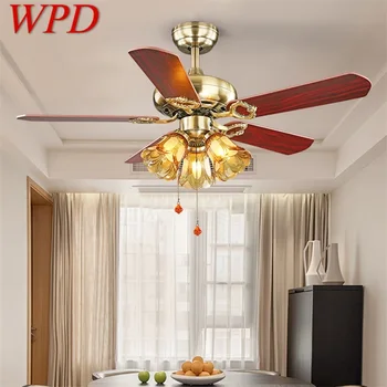 WPD tavan vantilatörü ve ışık ahşap Bıçak İle 220V 110V Modern Fan aydınlatma Ev yemek Odası yatak Odası Restoran