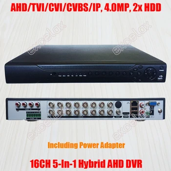 16CH 5-İn-1 HD IP AHD TVI CVI CVBS Analog Hibrid DVR HVR 1080 P 4MP 3MP 2MP P2P Ses ONVİF HDMI uyumlu 2x HDD