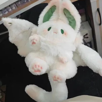 Büyülü Ruhu Tavşan peluş oyuncak Beyaz Yarasa Sevimli Hayvan Yaratıcı Komik Peluş dolgu yastık Yumuşak Tavşan Çocuk Tatil doğum günü hediyesi
