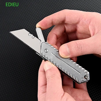 EDC Yüksek Hardnesnless Çelik Sanat bıçak Değiştirilebilir Bıçak Maket Bıçağı Çok Fonksiyonlu Express Kutusu Bıçak Açık Survival