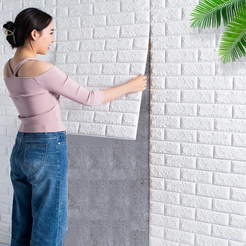 70 cm x 10 m 3D Yumuşak Köpük Tuğla Kendinden Yapışkanlı Duvar Kağıdı etiket rulosu DIY Oturma Banyo Dekoratif duvar kağıdı Duvar Dekorasyon