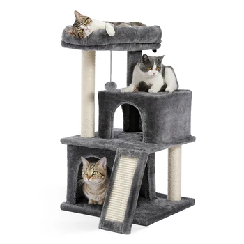 Kedi Yatak Kediler İçin 34 İnç Kedi Kulesi Çift Kınamak Geniş Levrek Tamamen Sarılmış Tırmalama Sisal Direkleri Kediler Evcil Hayvan Ürünleri