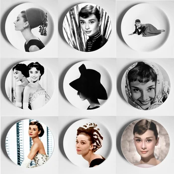 Audrey Hepburn Sanat Çanak Arka Plan Duvar Plaka Duvar Decortaion Plaka Dekoratif Plaka Asılı Plaka Duvar Çanak Ev Dekor